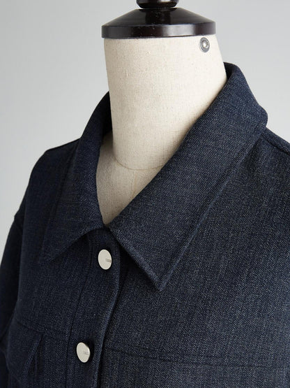 FUSSED Midnight Blue Deconstructed Lapel Utility Women&