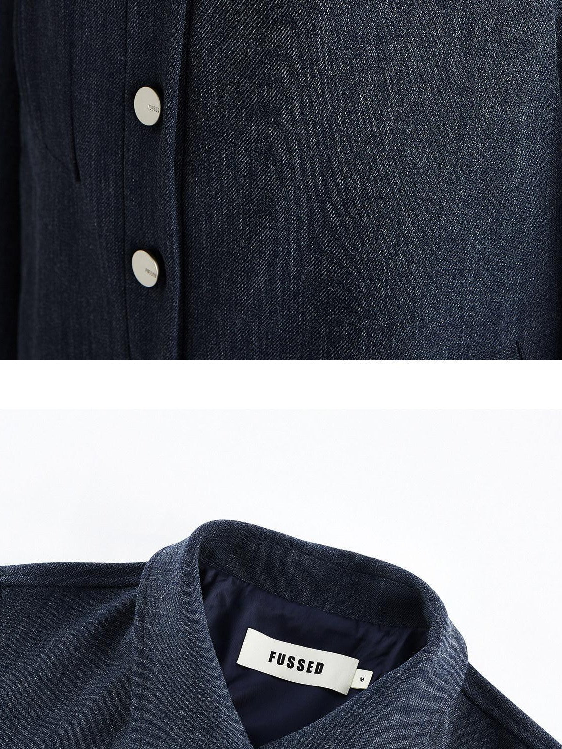 FUSSED Midnight Blue Deconstructed Lapel Utility Women&