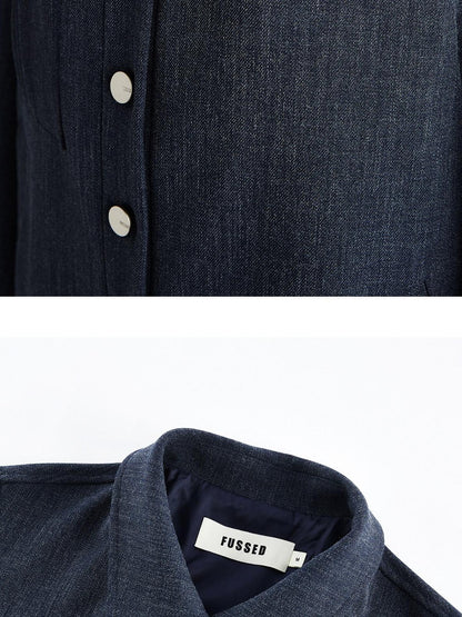 FUSSED Midnight Blue Deconstructed Lapel Utility Women&