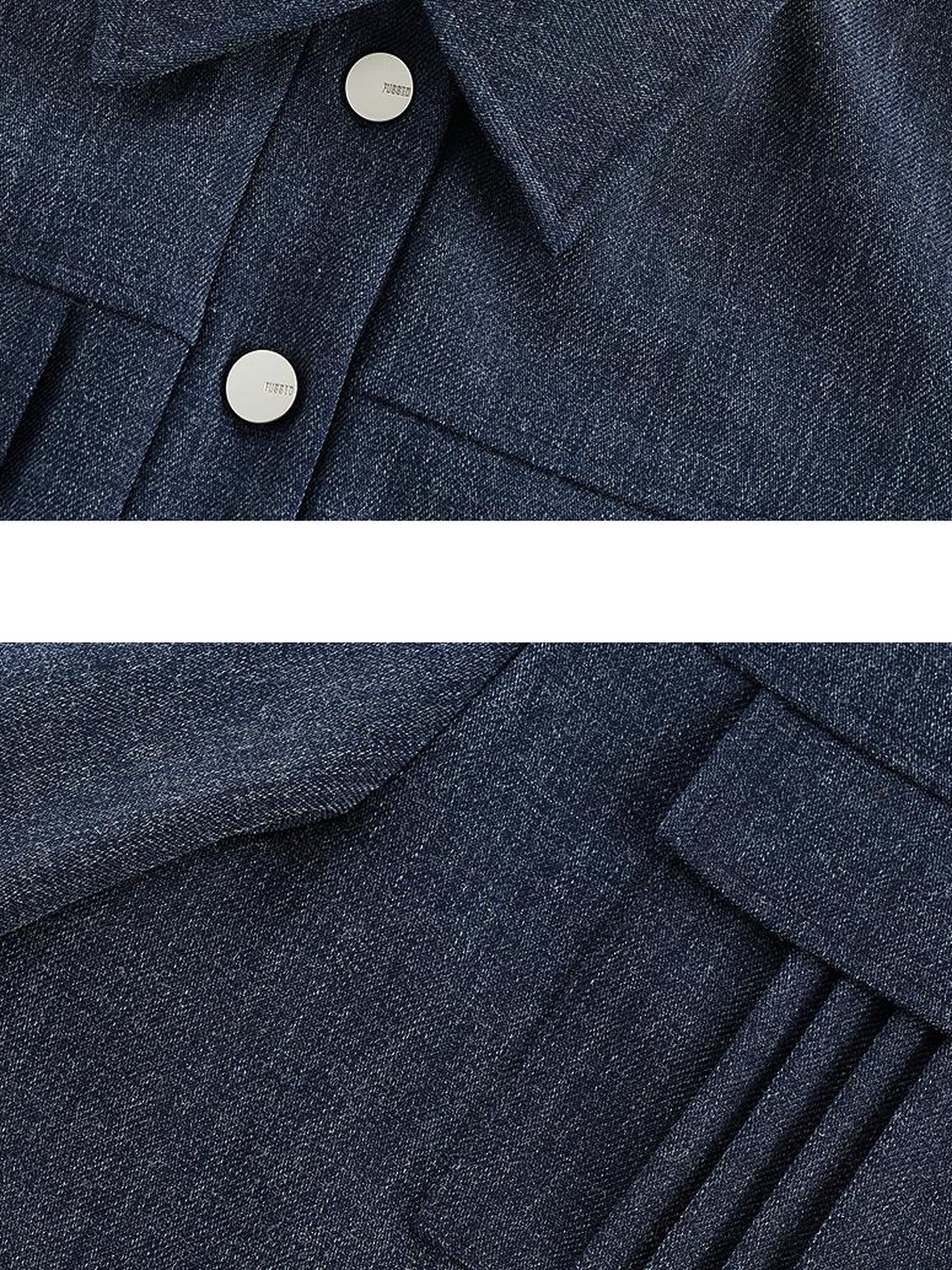 FUSSED Midnight Blue Deconstructed Wool Blend Jacket With Asymmetrical Pockets
