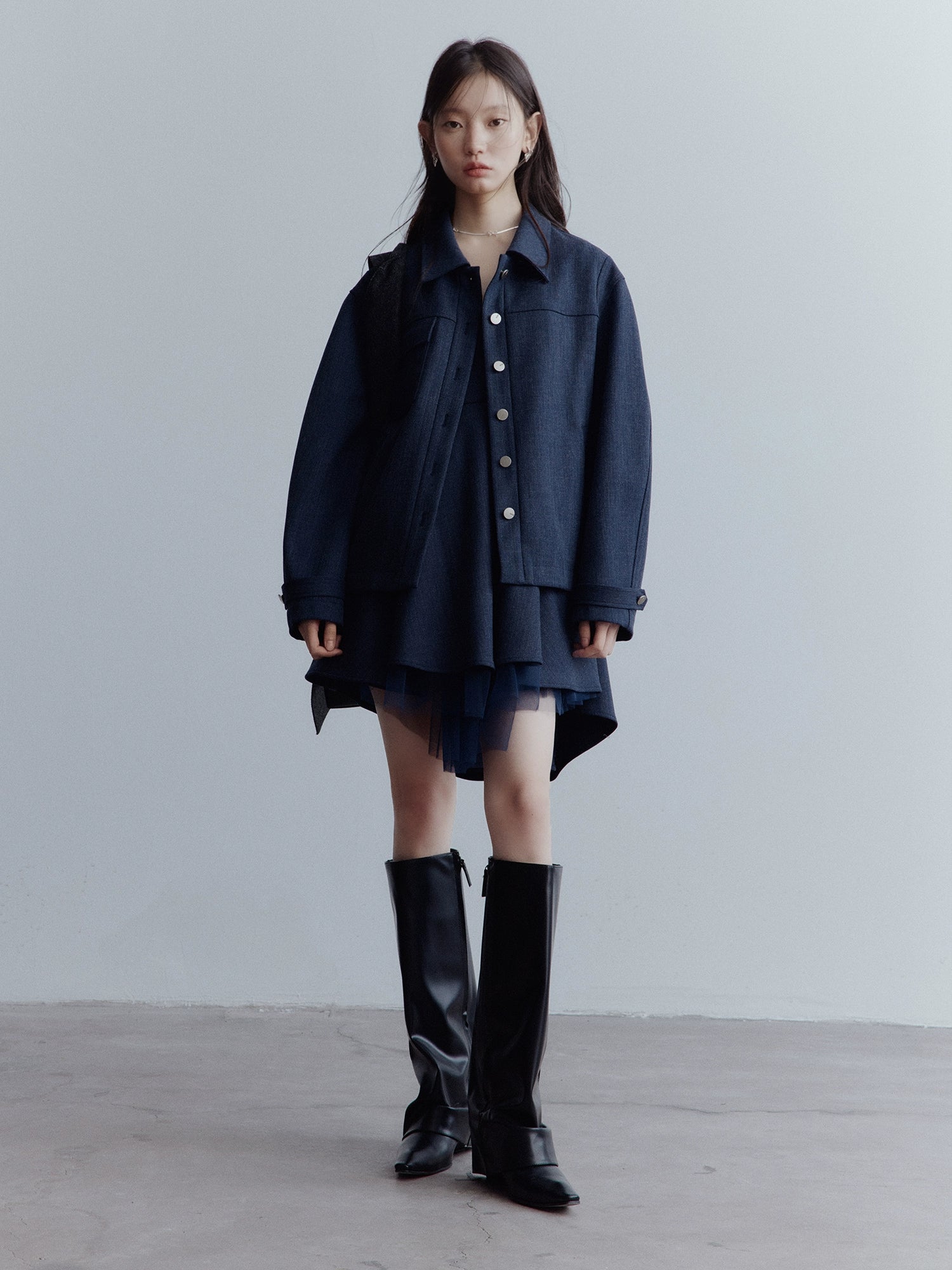 FUSSED_Midnight_Blue_Deconstructed_Wool_Blend_Jacket_With_Asymmetrical_Pockets_MISSTT