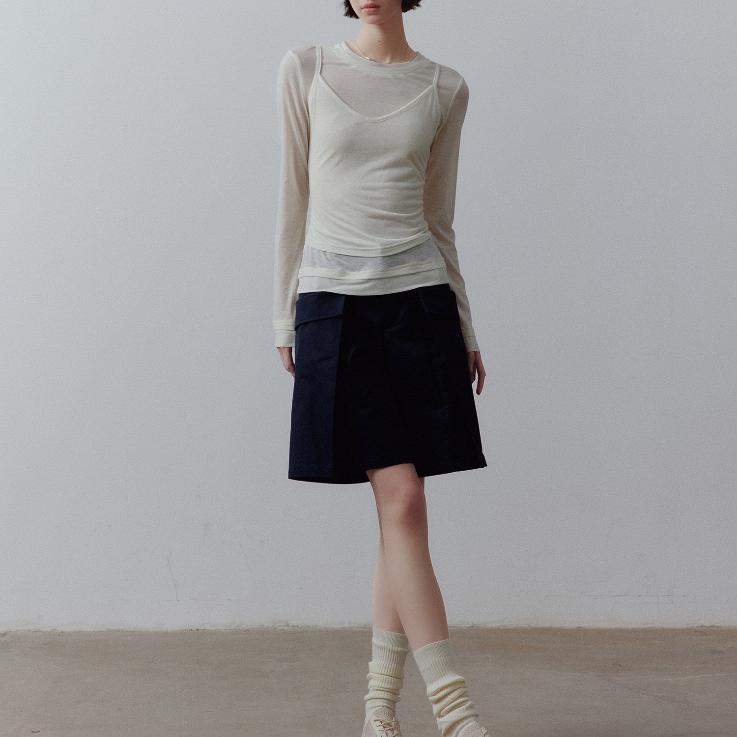 FUSSED Midnight Blue Heavy Deconstructed Patchwork Women&