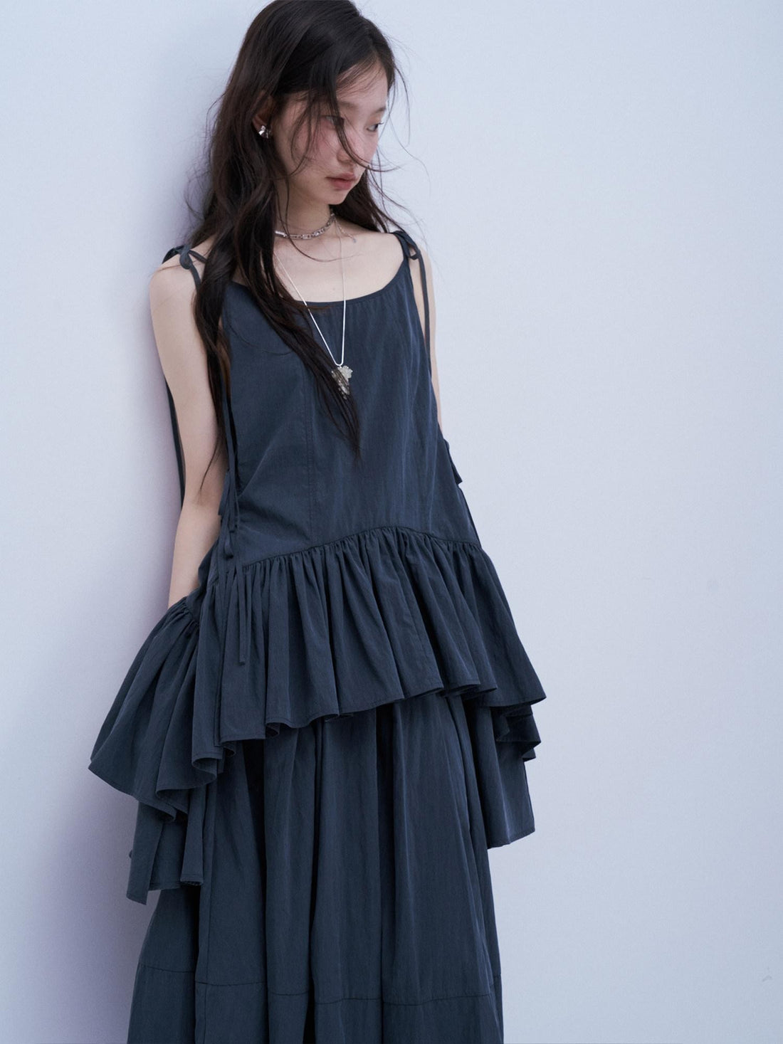 FUSSED Midnight Blue Heavy Sandwash Layered Tie A Line Women&