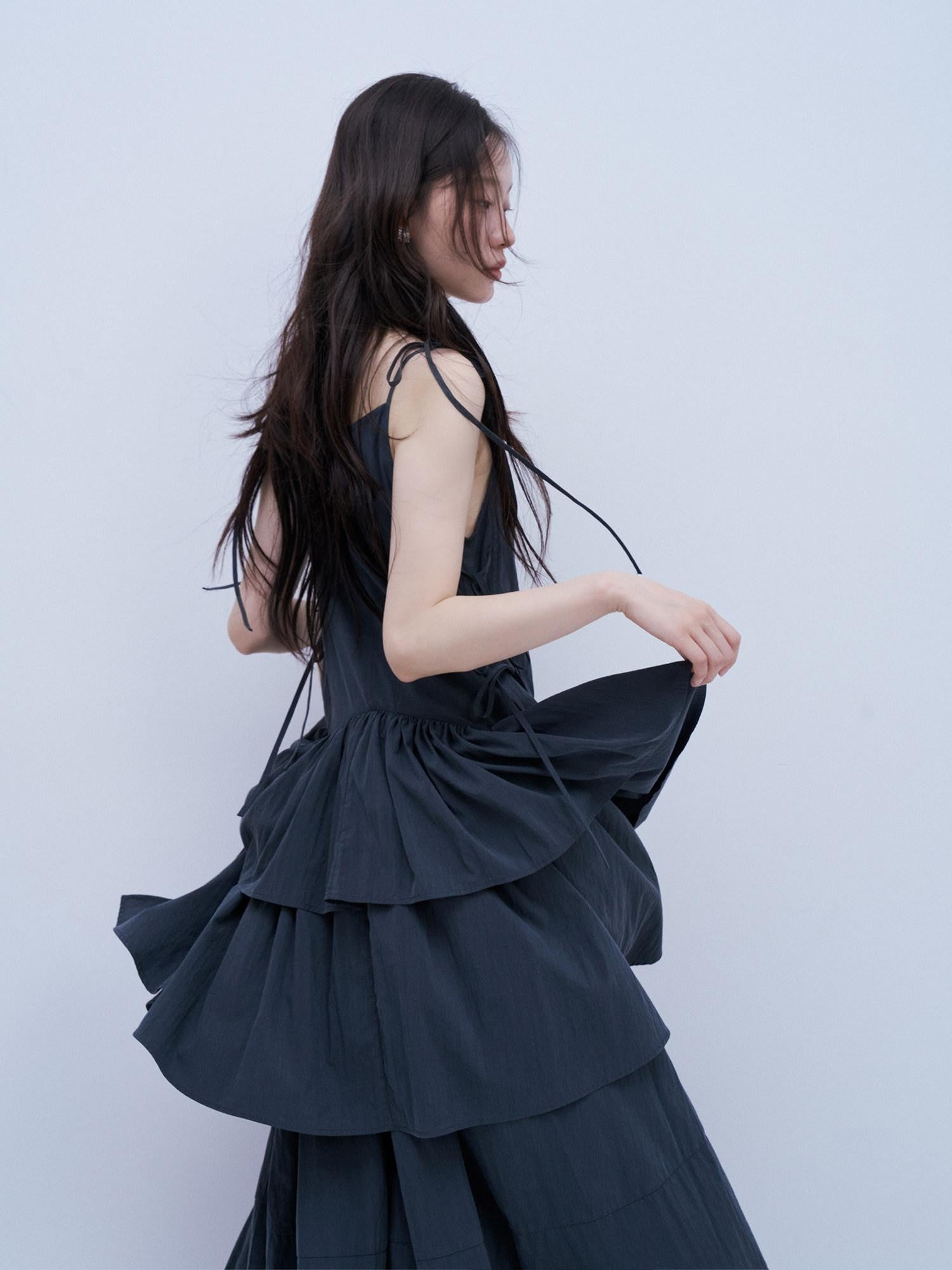 FUSSED Midnight Blue Heavy Sandwash Layered Tie A Line Women&