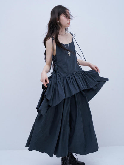FUSSED Midnight Blue Heavy Sandwash Layered Tie A Line Women&