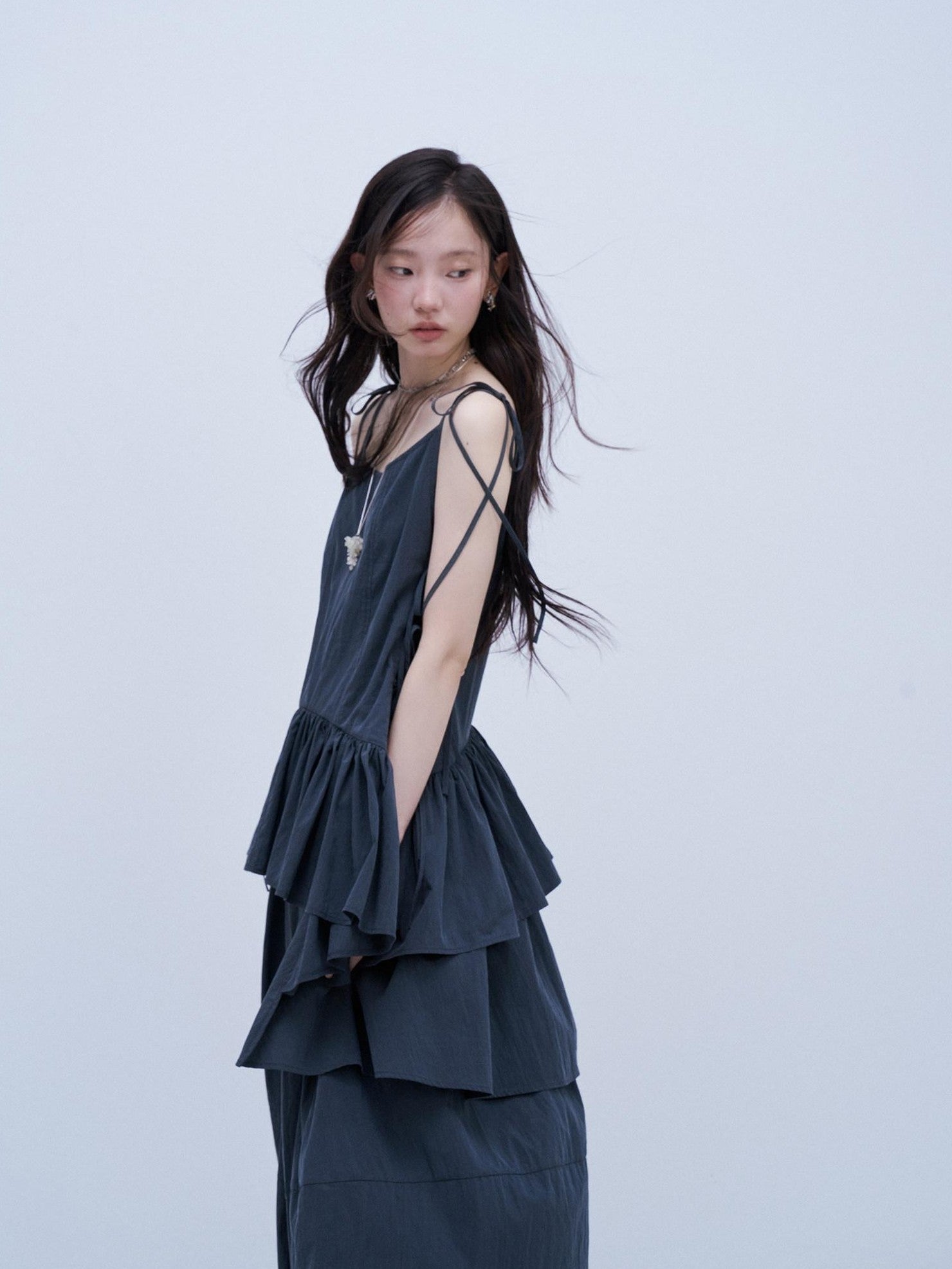 FUSSED Midnight Blue Heavy Sandwash Layered Tie A Line Women&