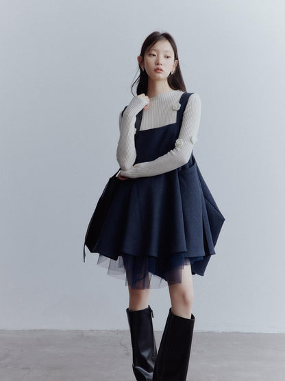 FUSSED Midnight Blue Manta Deconstructed Multilayer Mesh Women&