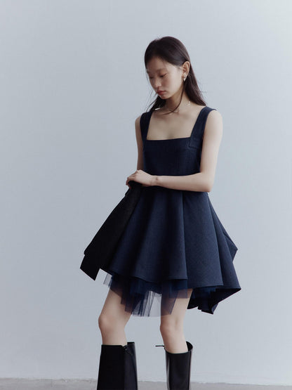 FUSSED Midnight Blue Manta Deconstructed Multilayer Mesh Women&