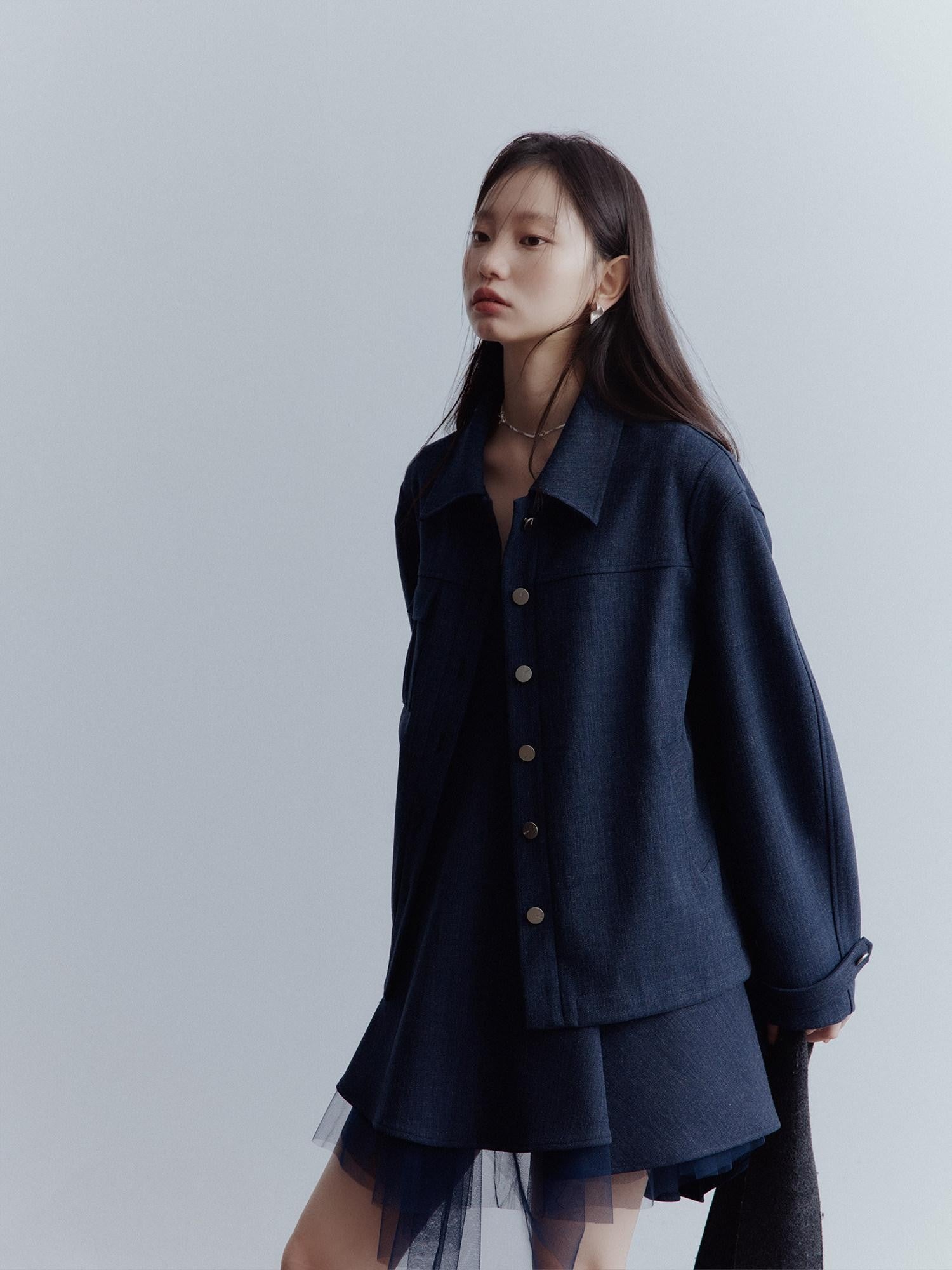 FUSSED Midnight Blue Manta Deconstructed Multilayer Mesh Women&