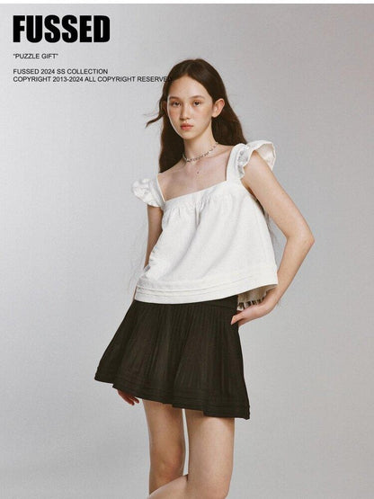 FUSSED Midnight Elf Heavy Pleated Patchwork Anti Exposure Women&