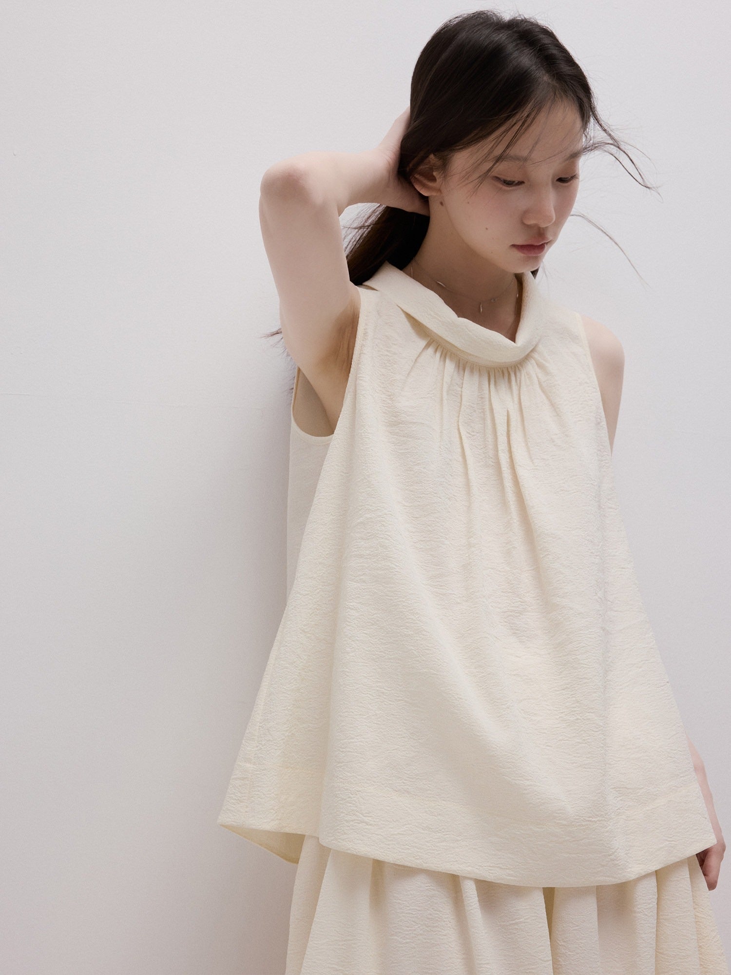 FUSSED_Milk_Mist_White_Bubble_Layered_Sleeveless_Women&