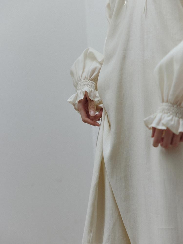 FUSSED Milky Apricot Gathered Cocoon Women&