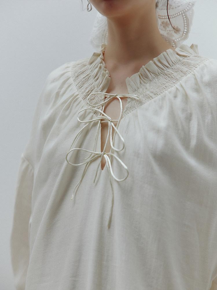 FUSSED Milky Apricot Gathered Cocoon Women&