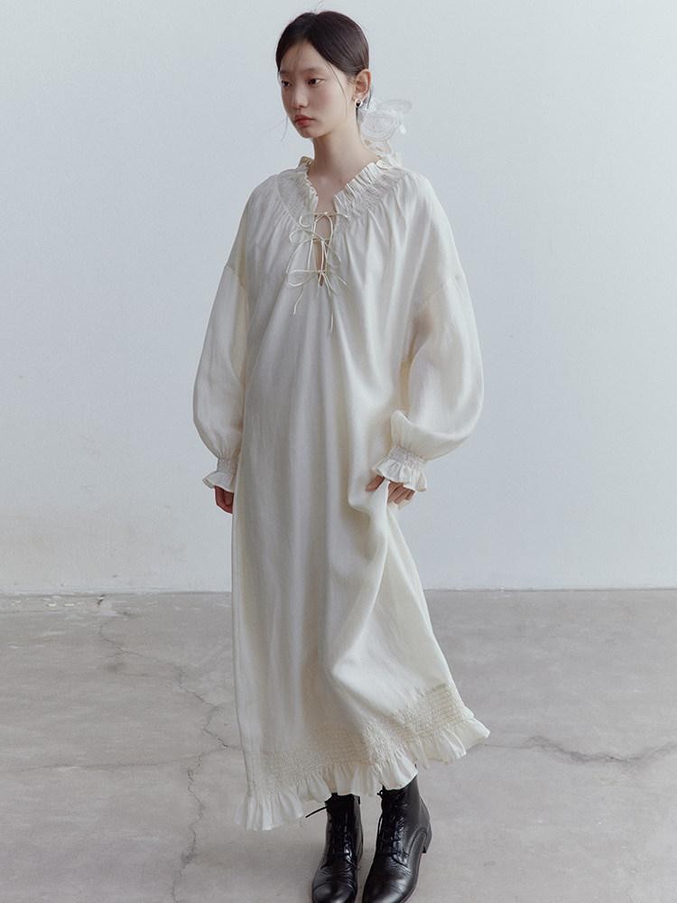 FUSSED Milky Apricot Gathered Cocoon Women&