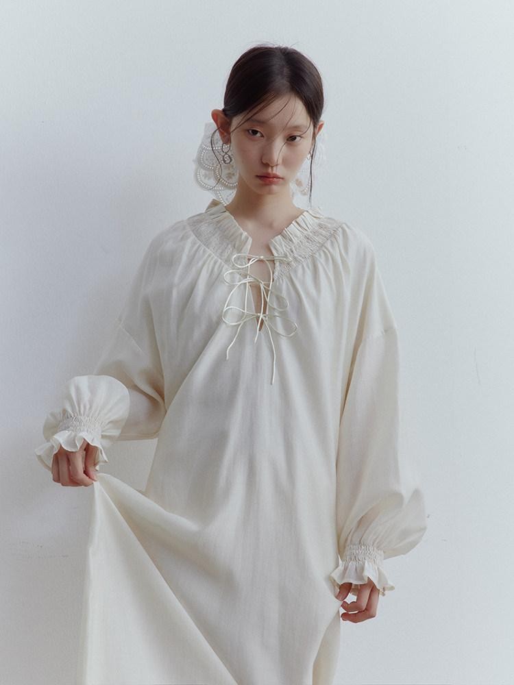 FUSSED Milky Apricot Gathered Cocoon Women&