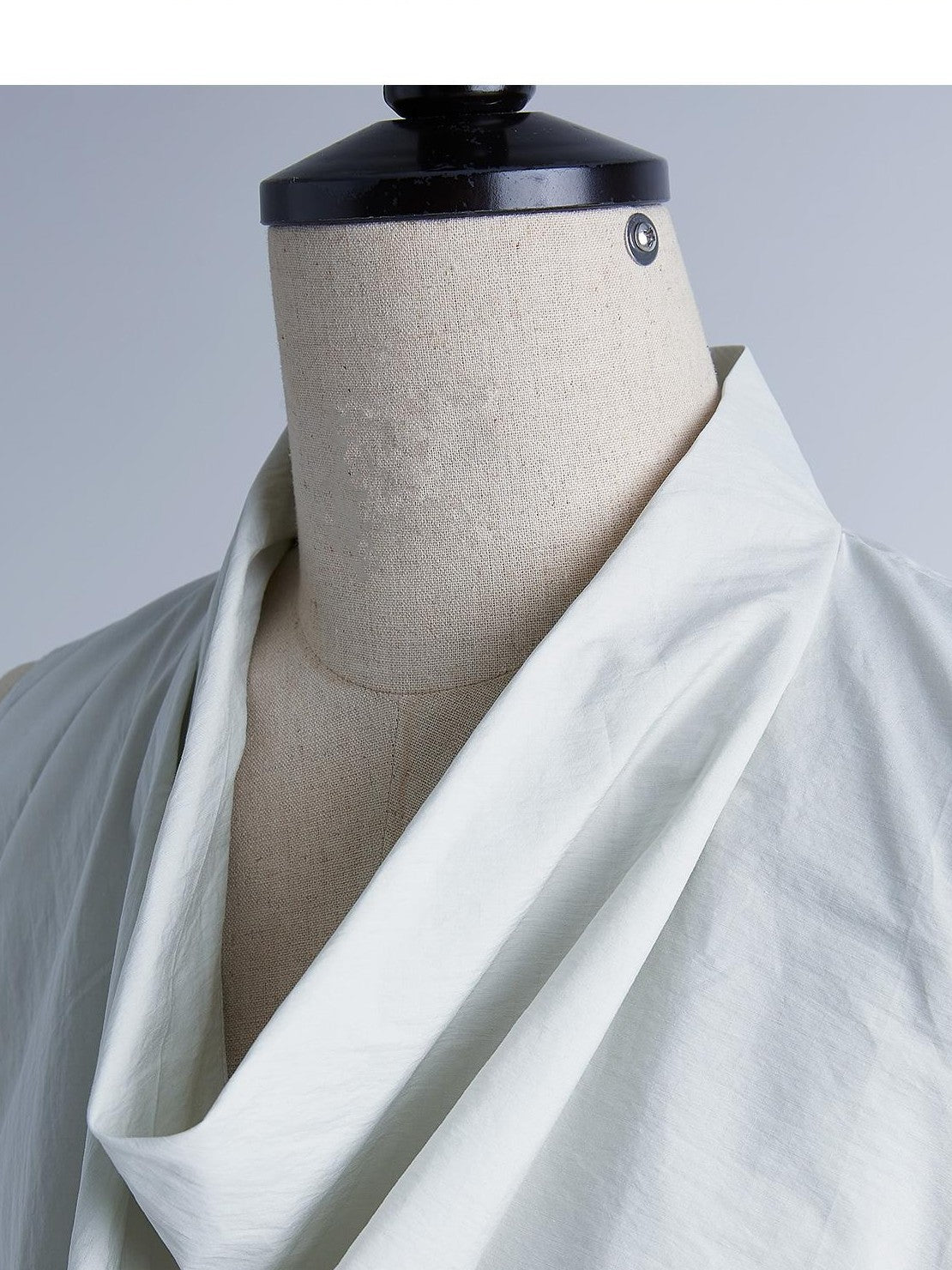 FUSSED Mist Blue Textured Check Cowl Neck Slim Fit Women&