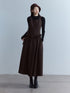FUSSED Mist Brown 3d Ruffle Patchwork Twist Pleat Women&