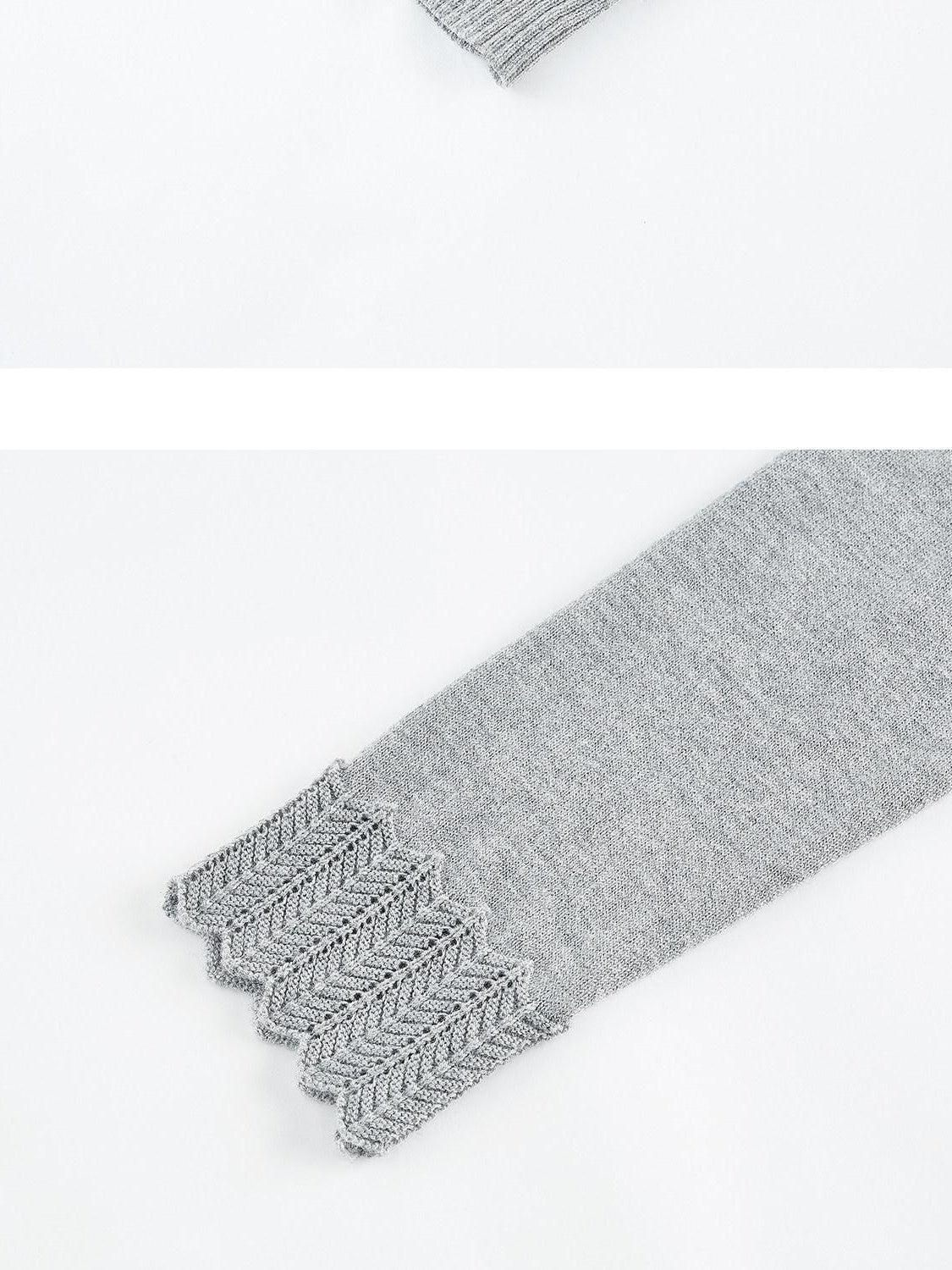 FUSSED Mist Gray 3d Ruffle Openwork Women&