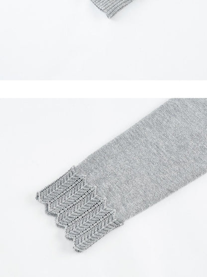FUSSED Mist Gray 3d Ruffle Openwork Women&