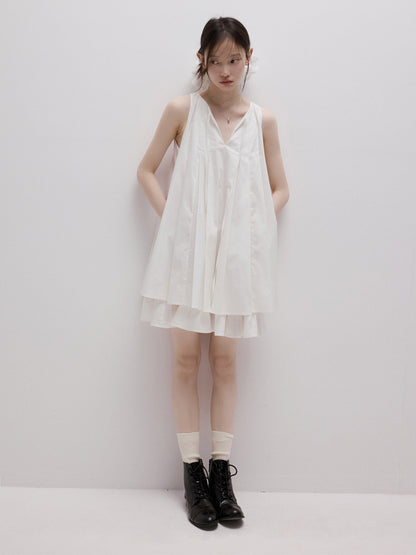 FUSSED_Mist_White_Heavy_Pleated_Layered_Splice_Women&