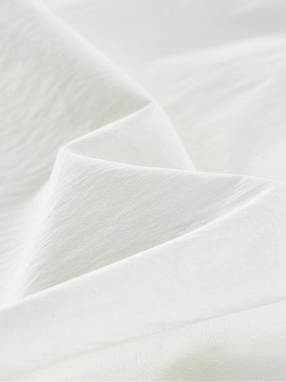 FUSSED Mist White Layered Patchwork Irregular Pleated Zipper Women&