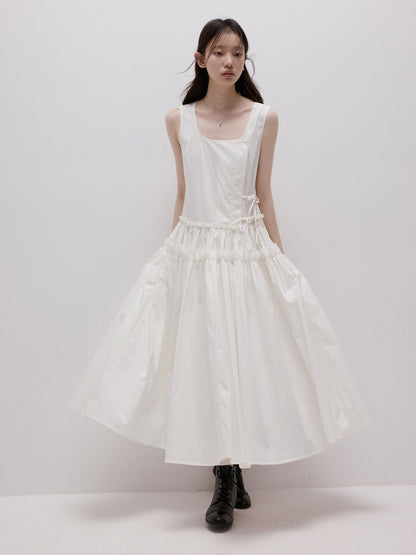 FUSSED_Mist_White_Layered_Splice_Gathered_Oversized_Hem_Women&