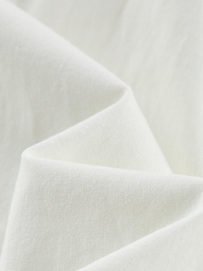 FUSSED Mist White Square Neck Spliced Waist Women&