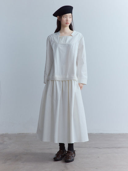 FUSSED_Mist_White_Wool_Lace_Structured_Shirt_Collar_Women&