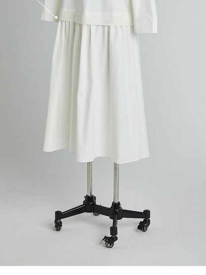 FUSSED Mist White Wool Lace Structured Shirt Collar Women&