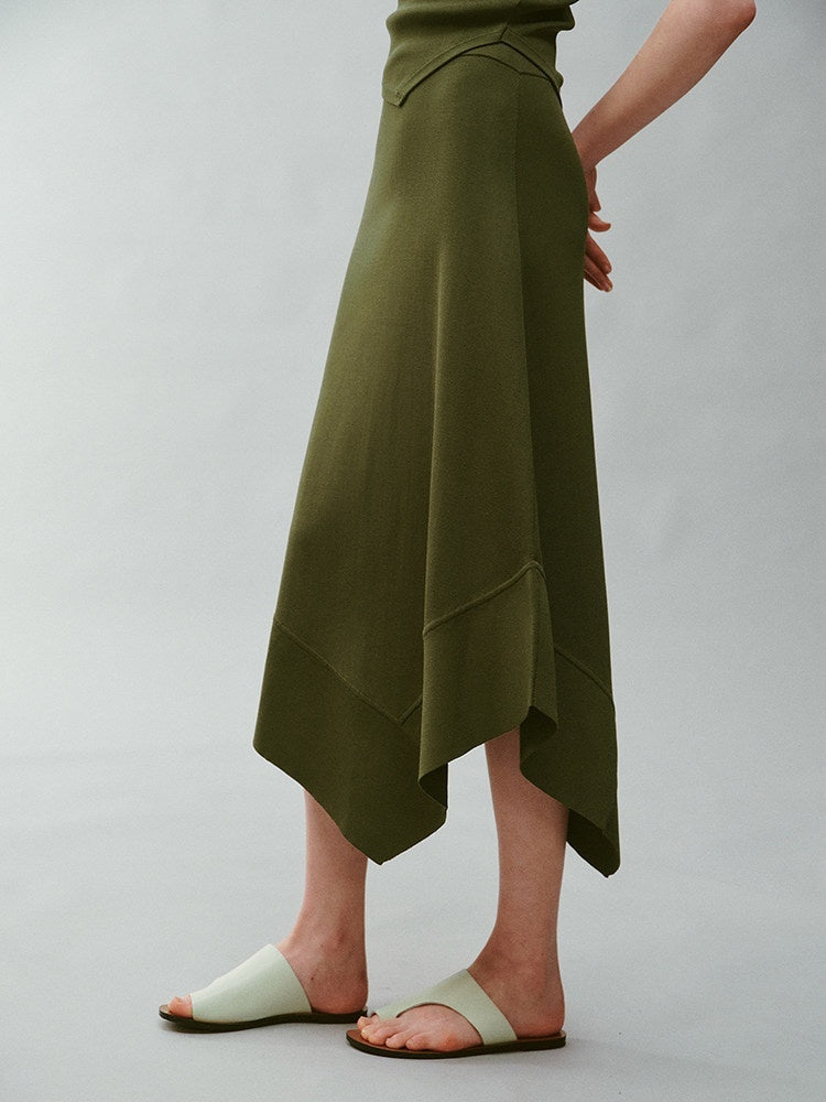 FUSSED_Misty_Green_Asymmetrical_Draped_Knit_Women&