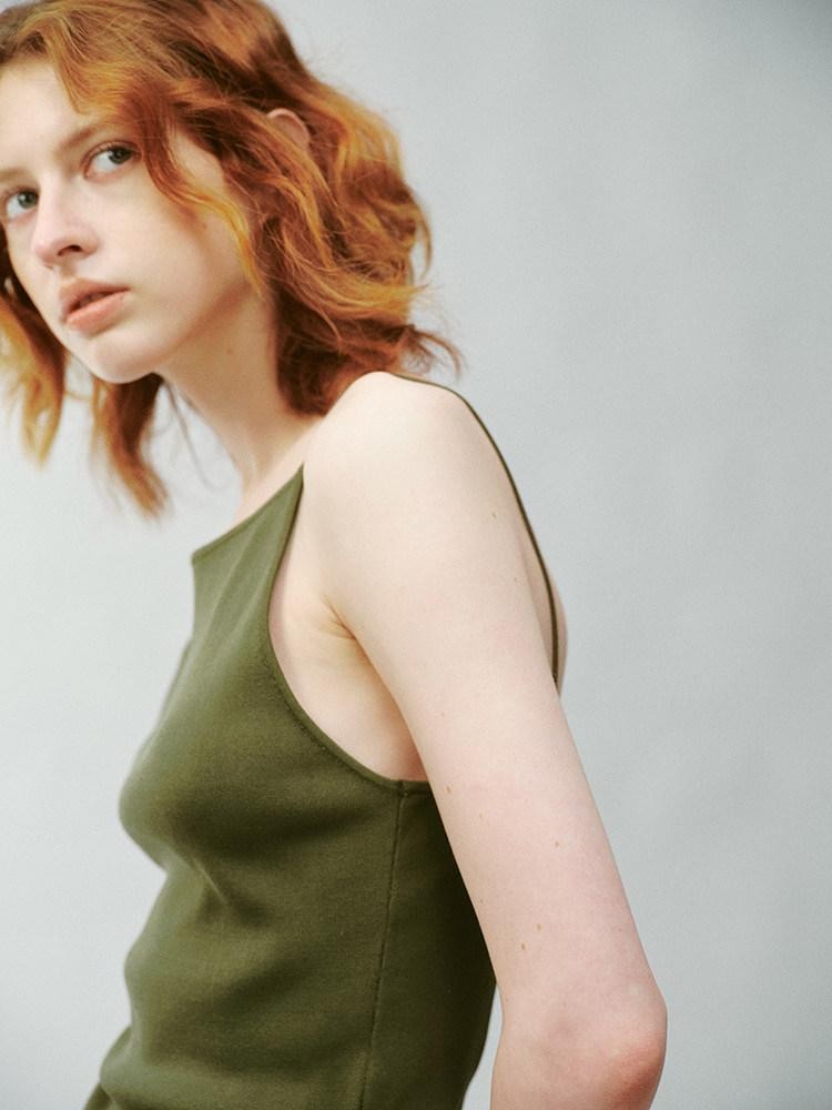 FUSSED Misty Green Asymmetrical Draped Knit Women&