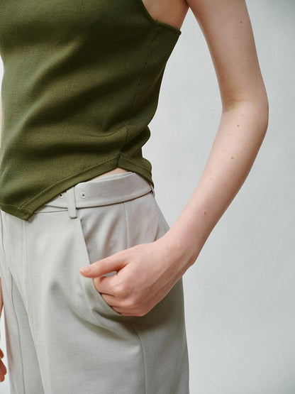 FUSSED Misty Green Asymmetrical Draped Knit Women&