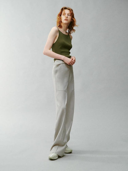 FUSSED Misty Green Asymmetrical Draped Knit Women&
