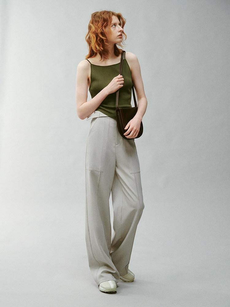 FUSSED Misty Green Asymmetrical Draped Knit Women&