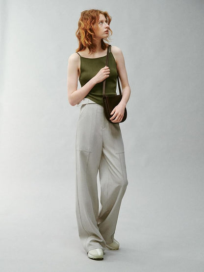 FUSSED Misty Green Asymmetrical Draped Knit Women&