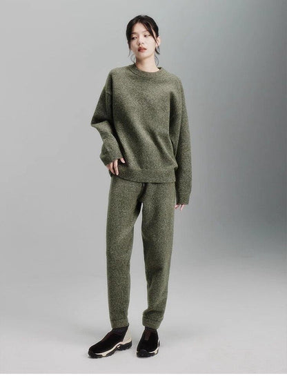 FUSSED Misty Green Double Thread Knit Women&
