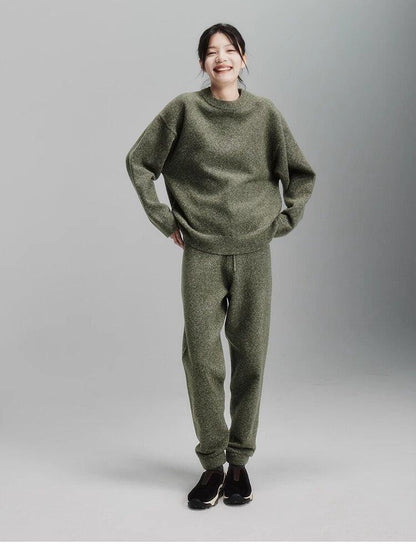 FUSSED Misty Green Double Thread Knit Women&