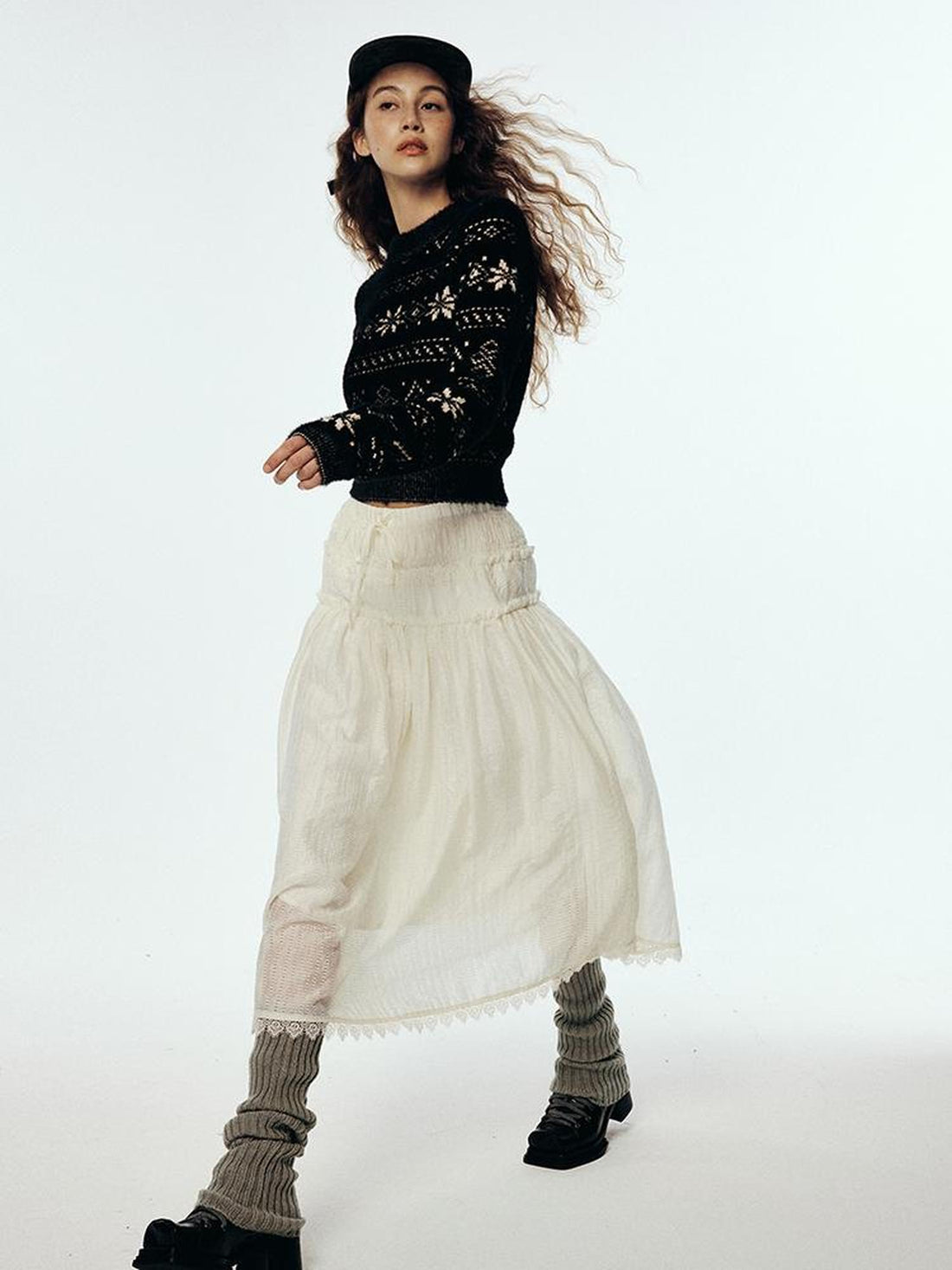 FUSSED Misty Romance Textured Layered Chiffon Maxi Skirt
