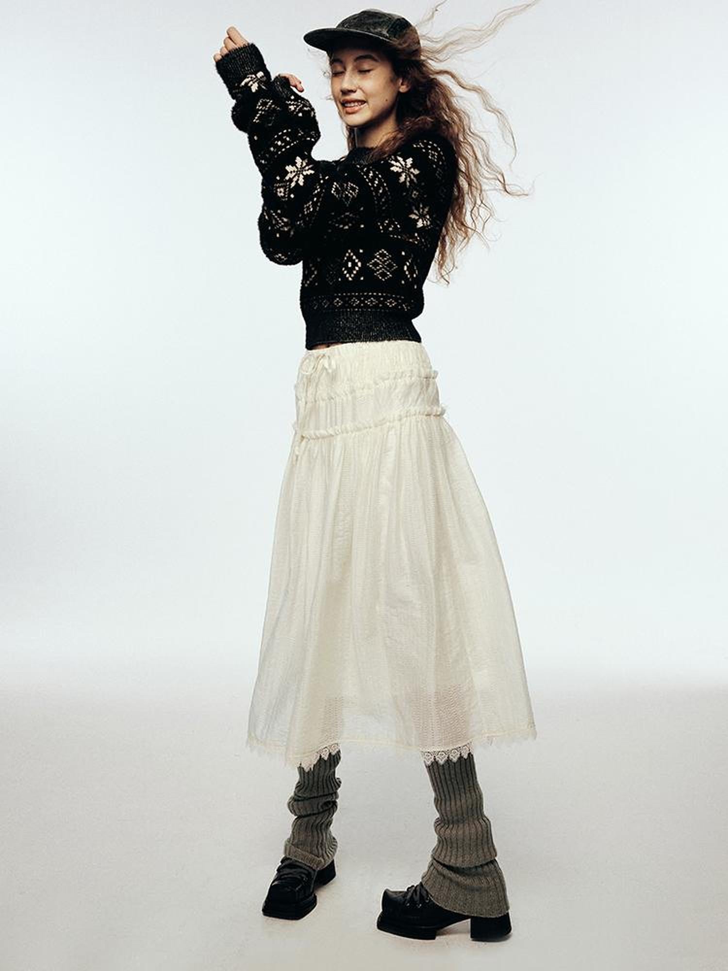 FUSSED Misty Romance Textured Layered Chiffon Maxi Skirt