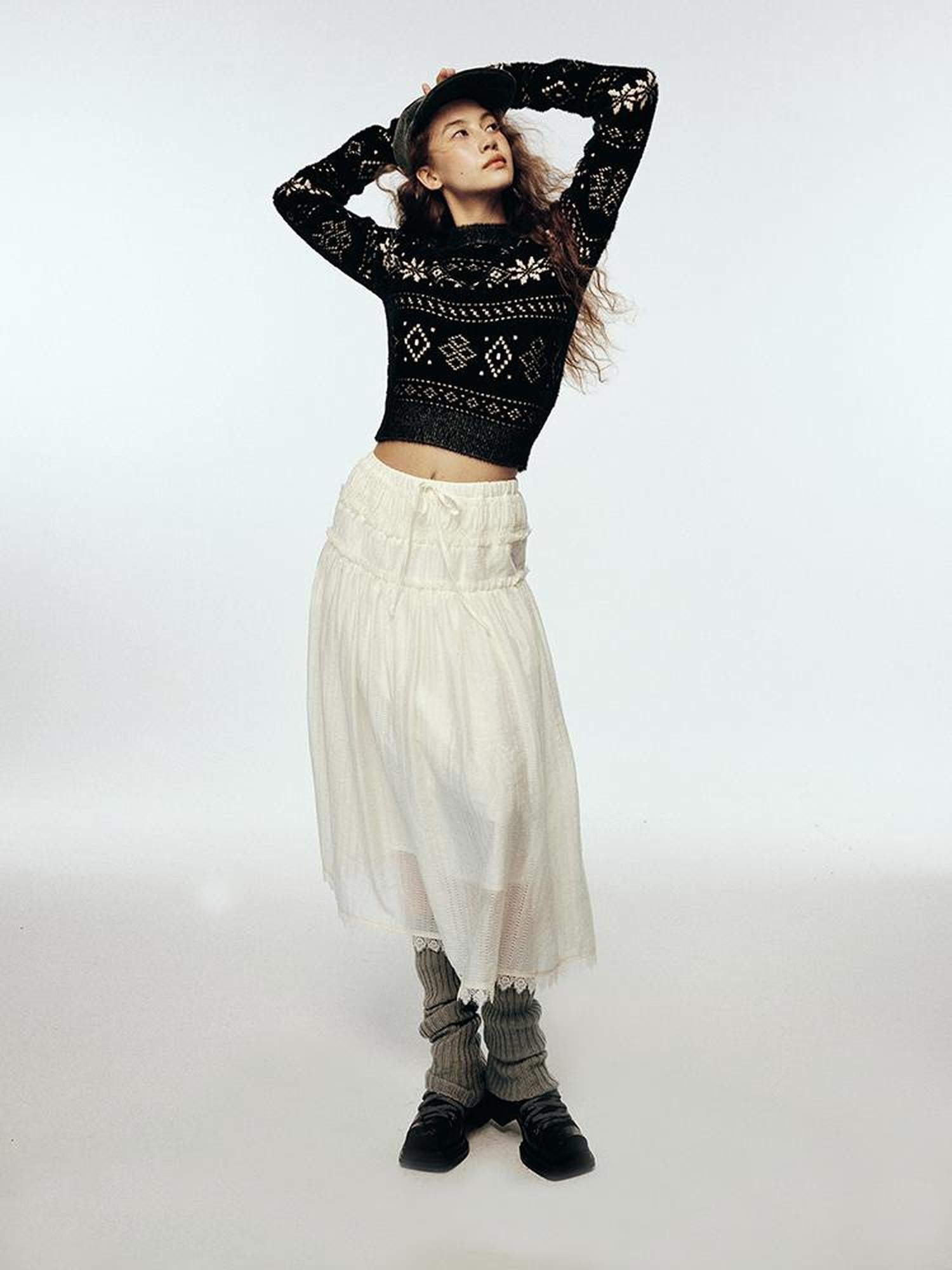 FUSSED Misty Romance Textured Layered Chiffon Maxi Skirt