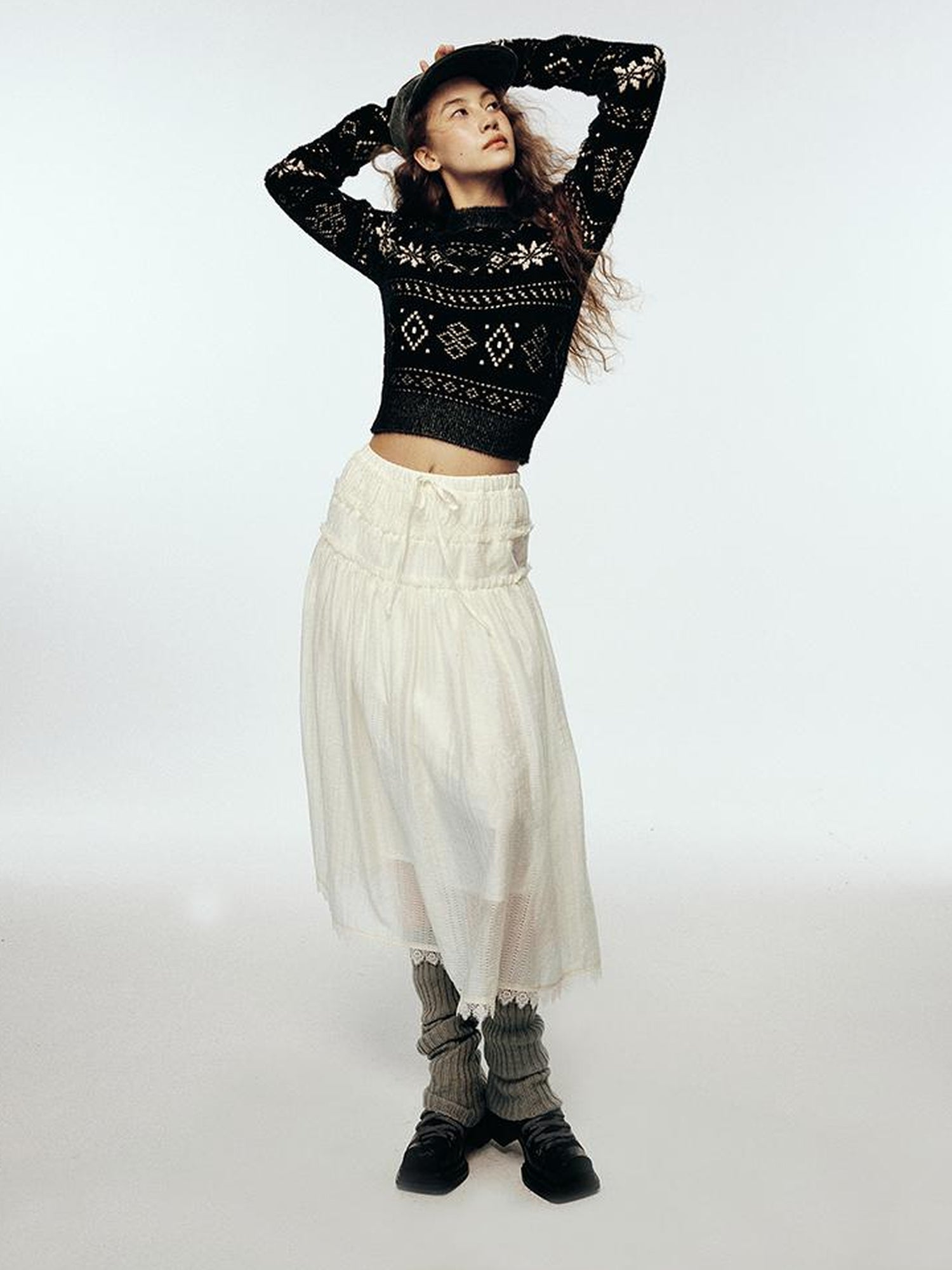FUSSED Misty Romance Textured Layered Chiffon Maxi Skirt