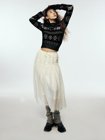 FUSSED Misty Romance Textured Layered Chiffon Maxi Skirt
