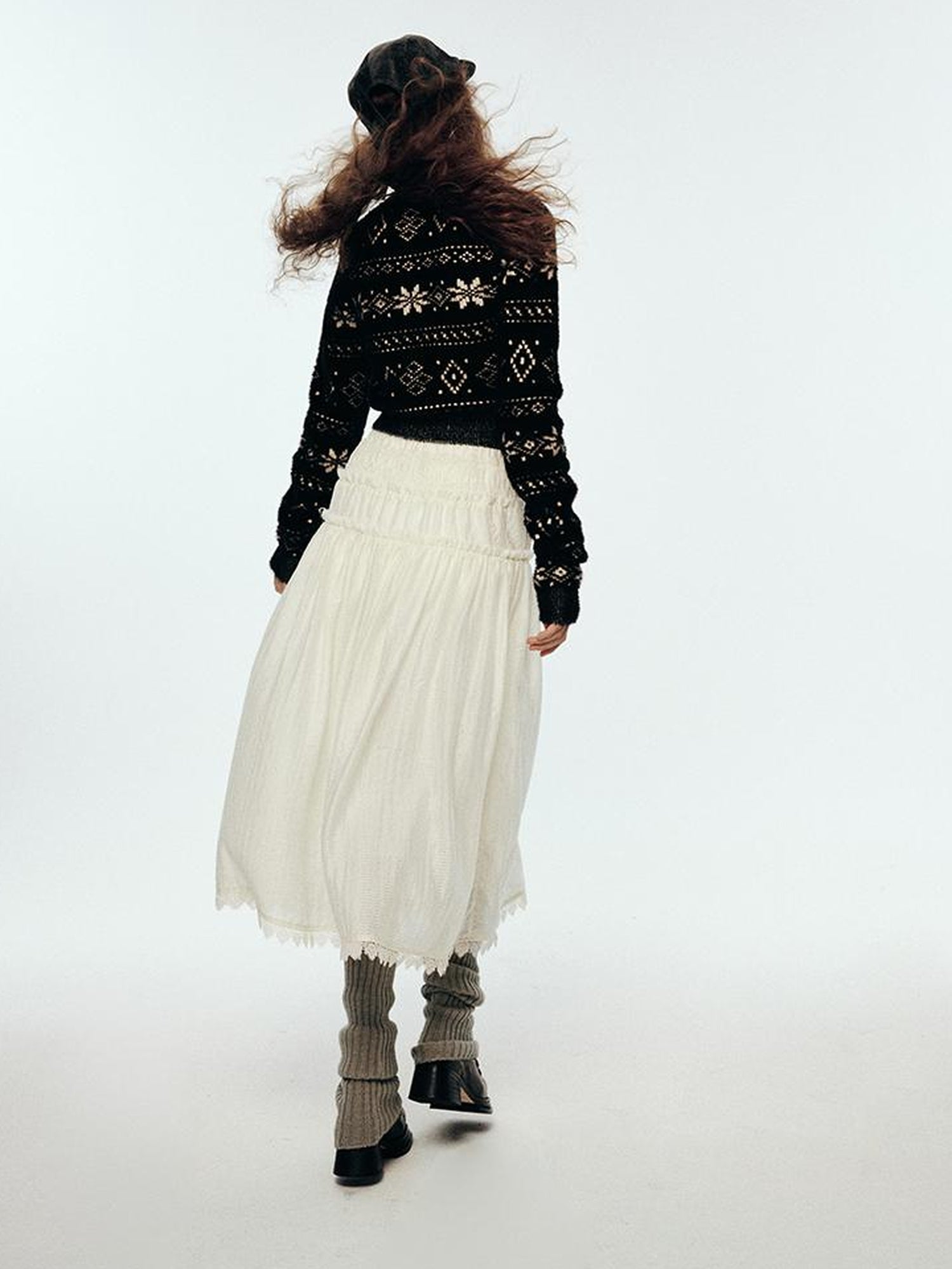 FUSSED Misty Romance Textured Layered Chiffon Maxi Skirt