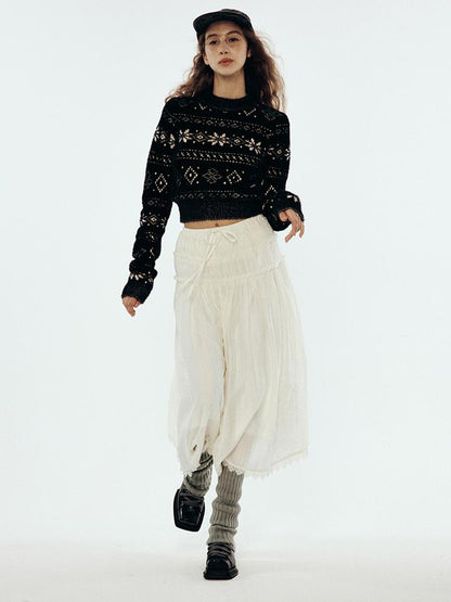 FUSSED Misty Romance Textured Layered Chiffon Maxi Skirt