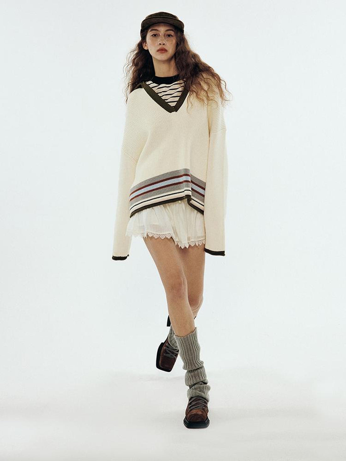 FUSSED Misty Romance Textured Milk White Layered Sheer Mini Skirt