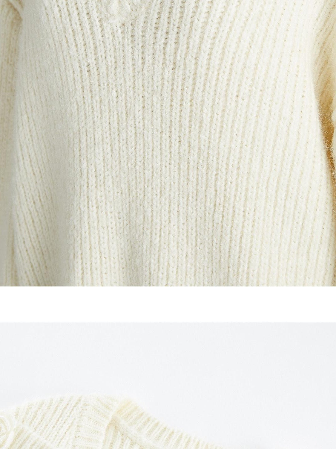 FUSSED Misty Snowflake Hand Crochet Floral V-neck Women&