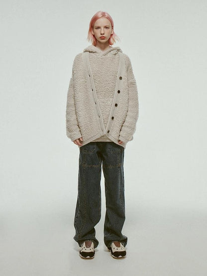 Misty Wool Loop Knit Cardigan V-neck T-shirt Long Sleeve