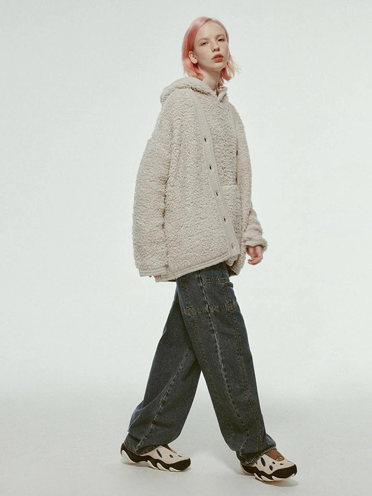 Misty Wool Loop Knit Cardigan V-neck T-shirt Long Sleeve