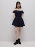 FUSSED Moon Blue Ruching Layered Tie Convertible Women&