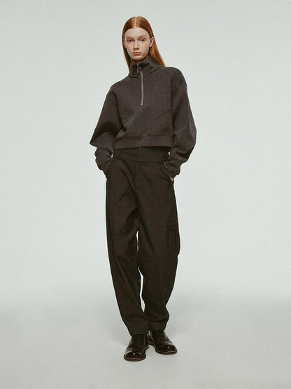 FUSSED Moon Mist Gray Androgynous Cocoon Shape Women&